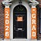 Graduation Party Decoration – Orange Class of 2026 3-Piece Porch Banner Set with Backdrop & Hanging Signs for Door, Wall & Outdoor Graduation Decor